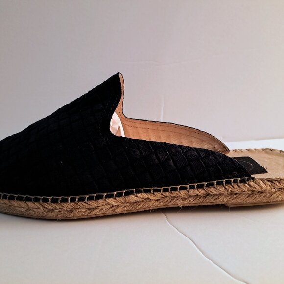 TRUE MEASURE Dark Blue Slip-On Mule Espadrilles Made in Portugal US 10